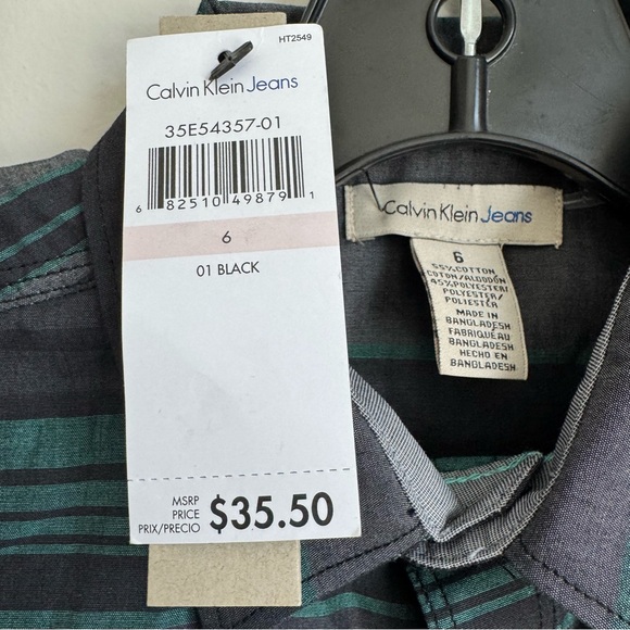 Calvin Klein Jeans Plaid Button Front Shirt Size 6 NWT - Picture 5 of 6